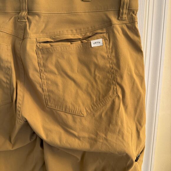 Orvis Pants Men's 36 Camel Khaki Nylon Water Repellant Stretch - Picture 6 of 13